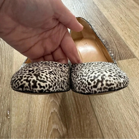 J Crew Women's Black & White Cheetah Print Calf Hair Block Heels Size 9 GUC - Picture 5 of 10